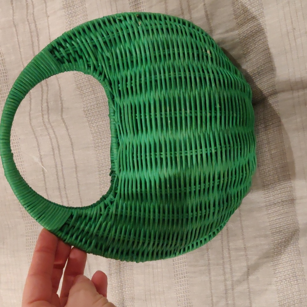 Kate Spade  X Target Green Wicker Crescent Bag Y2K Cottagecore Barbie Core Retro